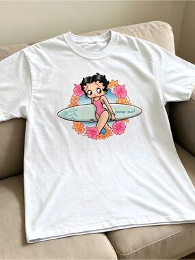 Betty B00p Surf Graphic Cartoon Women Men T-shirt unisex